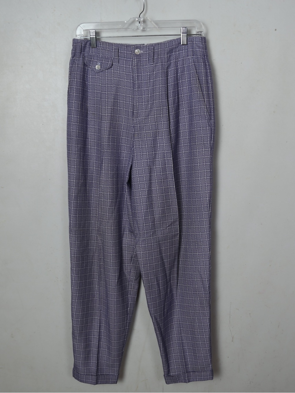 Men's Lavender Windowpane Dress Pants - Classic Tailored Style